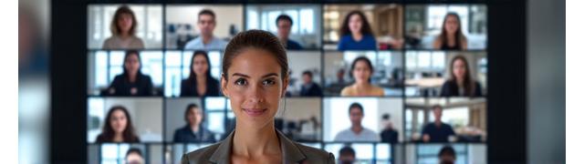 Imagen de personas en un webinar