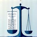 Icono de balanza de la justicia y documento legal